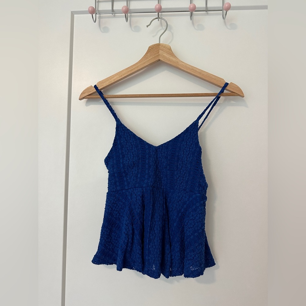 Garage Peplum Blue Top